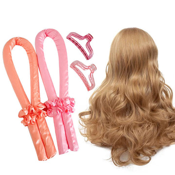 Set of 4 Heatless Sponge Curling Wands Heatless Curling Wand Headband with Elastic Hair Clips Overnight Curlers Hair Bands Soft