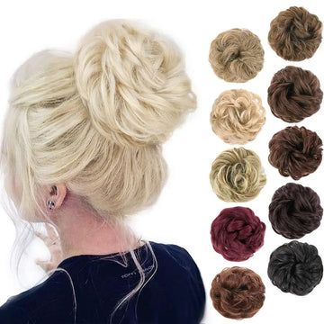 Tinashe Beauty Elastic Band With Hair Messy Hair Bun Scrunchy Chignon With Elastic Band Messi Hairpieces Donut For Women Kids