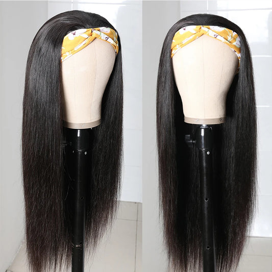 Glueless Straight Headband Wig Human Hair 150% Density Peruvian Human Hair Wigs Natural Color for Black Women Jarin Hair Cheap