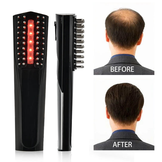 Electric Laser Hair Growth Comb Infrared Therapy Treatment Vibration Scalp Massage Hairbrush Anti Hair Loss Products Home Salon