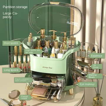 Cosmetics Storage Box Internet Celebrity Light Luxury Desktop Capacity Dustproof Storage Rack Skin Grid Storage Box Storage Box
