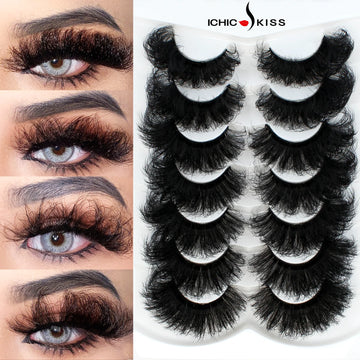 7 Pairs Fluffy False Eyelashes, Naturally Soft & Thick 9D Faux Mink Eyelashes , Enhance Eye Makeup