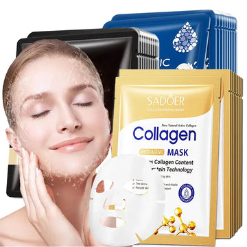 20pcs Hyaluronic Acid Collagen Face Mask skincare Moisturizing Anti wrinkle Whitening Facial Masks Sheet Mask Korean Skin Care