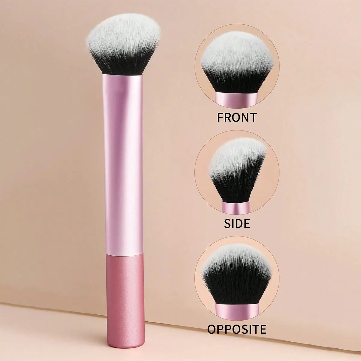 1pc Foundation Brush, Premium Contour Blush Face Makeup Brush, Perfect For Cheek Forehead Jaw Nose Blending De