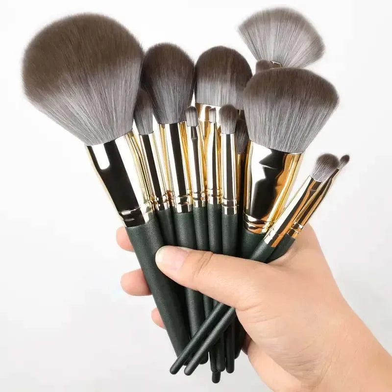 14Pcs Makeup Brushes Soft Fluffy Cosmetic Powder Eye Shadow Foundation Blush Blending Beauty Make Up Brush With Powder Puff Idea