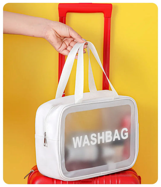 New portable makeup bag Large capacity portable travel storage toiletry bag Waterproof transparent cosmetics storage bag