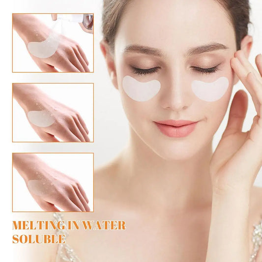 Highprime Collagen Film 50Pcs Korea Collagen Soluble Patches and VC Mist Spray Anti Aging Eye Mask Wrinkles Remover Face Lifting