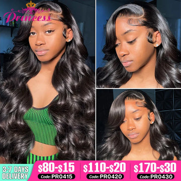Princess Hair 13x6 HD Transparent Lace Front Human Hair Wigs For Women 13x4 Brazilian Body Wave Lace Frontal Wig With Baby Hair