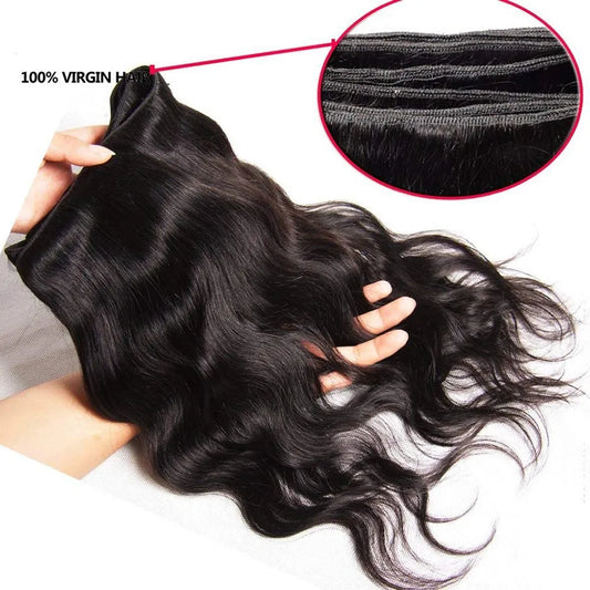 12A Bundles 100% Human Hair Bundles 30 Inch Body Weave Bundles Brazilian Weave Human Hair Extensions Body Wave Nature