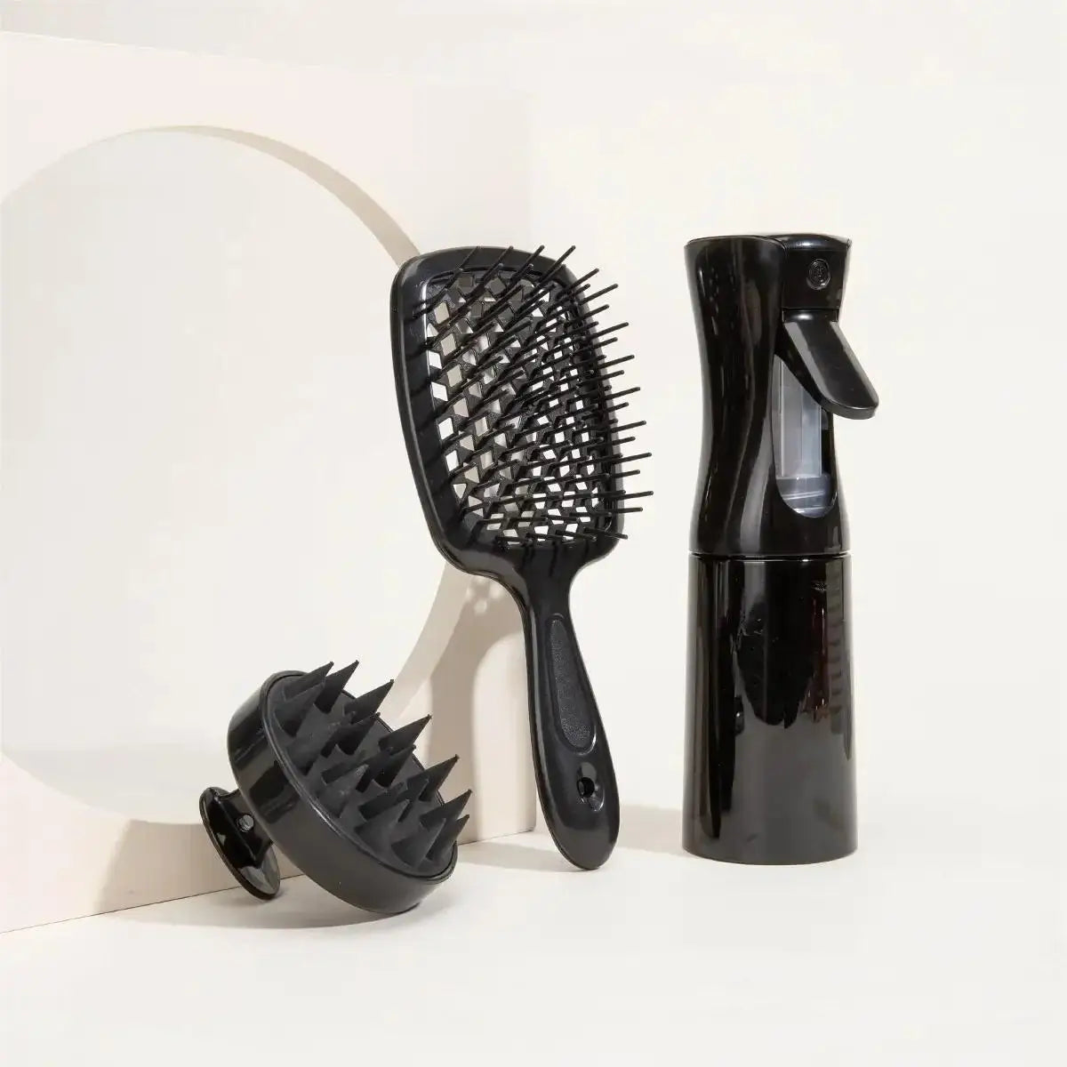 3pcs/set unbrush detangling hair brush Natural Wet Curly Hollow Detangling Hair Brush Set Salon Professional Hairdressing Tools