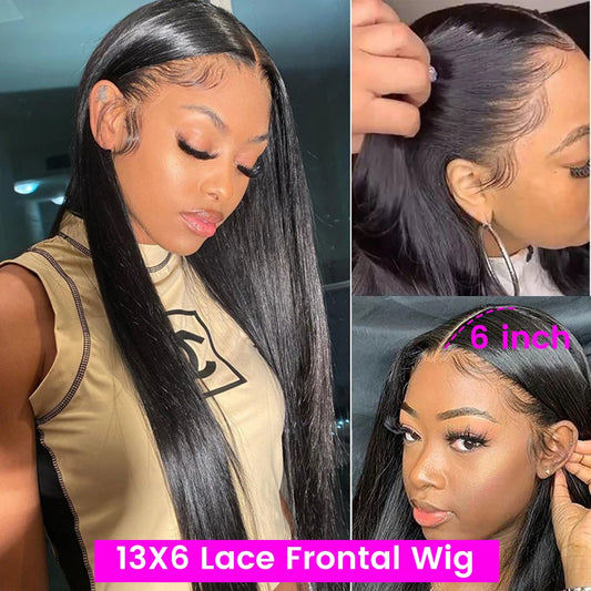 HD Lace Front Human Hair Wigs Straight 13x4 13x6 Transparent Lace Frontal Human Hair Wigs Pre Plucked HD Lace Wigs For Women