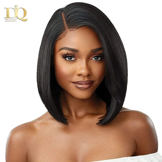 Wear Go Glueless Wig 150% Density Remy Human Hair Brazilian Straight Bob Wigs For Women T Part Lace Frontal On Sale Natural Hair
