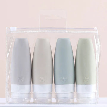 1/3/4PCS Lot Silicone Travel Bottle Set Conical Cosmetic Storage Refillable Lotion Bottle Shower Gel Shampoo Empty Container