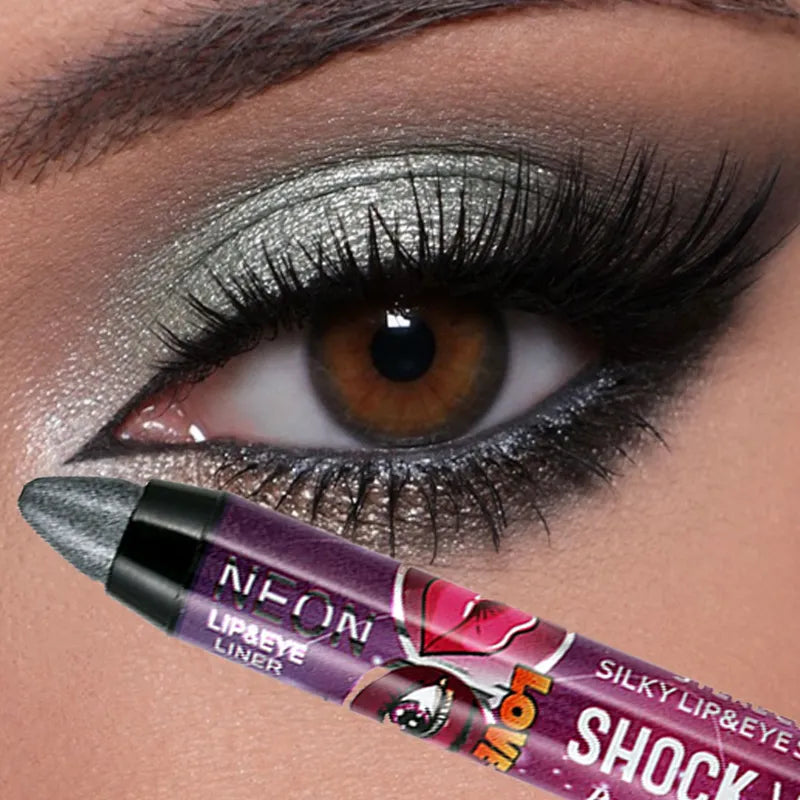 2 In 1 Glitter Eyeshadow Lipstick Pencil Stick Waterproof Pearl Silkworm Eye Shadow Pen Long-lasting Eyeshadow Make Up Cosmetic