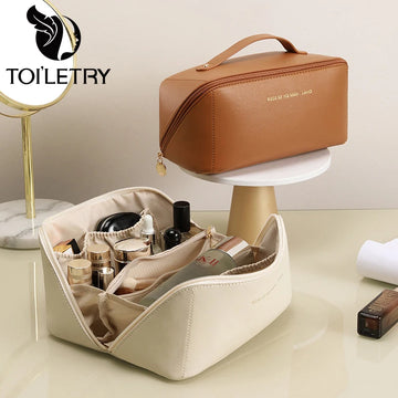 Toiletry Makeup Bag Best Quality PU Leather Cosmetic Bags Luxury Cosmetic Tote Elegant Travel Make Up Organizer Storage Pouch