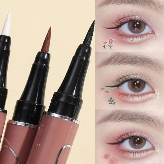 6 Colors White Matte Liquid Eyeliner Waterproof Lasting Colorful Red Brown Quickily Drying Eyeliner Pencil Eyes Makeup Cosmetics
