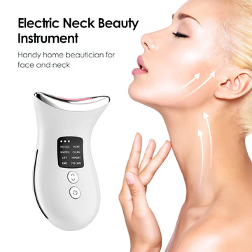 Facial Microcurrent EMS Neck Face Lifting Massager Neck Face Beauty Skin Tighten Device LED Photon Therapy Anti Wrinkle Remover
