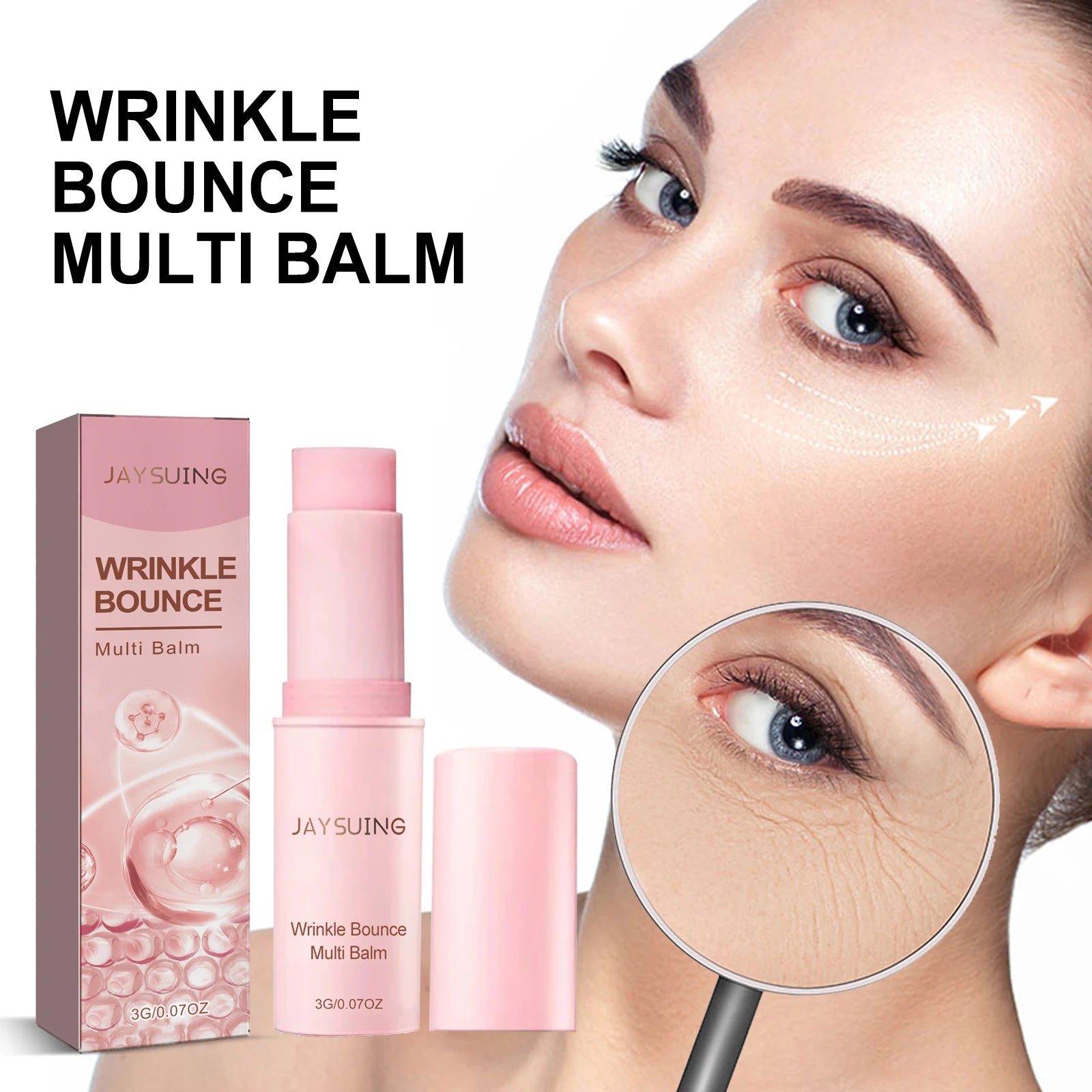 Jaysuing Collagen Anti Wrinkle Face Balm Stick Fade Fine Lines Shrink Pore Firming Anti-Aging Face Cream Moisturizer Multi Balm