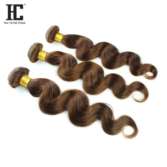 #4 Light Brown Body Wave Bundles 1/3/4PCS 100% Human Hair Bundles 8-30 Inch Remy Hair Extension For Women Brazilian Hair Bundles