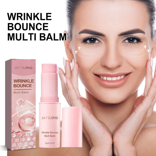 Jaysuing Collagen Anti Wrinkle Face Balm Stick Fade Fine Lines Shrink Pore Firming Anti-Aging Face Cream Moisturizer Multi Balm