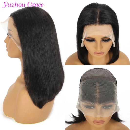 4x4 5x5 13x4 Short Bob Glueless Wigs Human Hair Lace Front Wigs For Black Women Straight Hd Lace Frontal Wigs Human Hair
