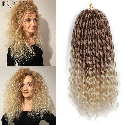 16Inch Synthetic Loose Deep Wave Twist Crochet Hair Extensions Freetress Ombre Braiding Hair Curly Wave For Women Hair Expo City