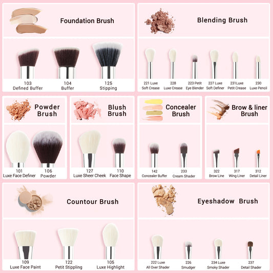 Jessup Makeup brushes set 25pcs Make up Brush Professional ,Natural-Synthetic Foundation Powder Blending Eyeshadow T195