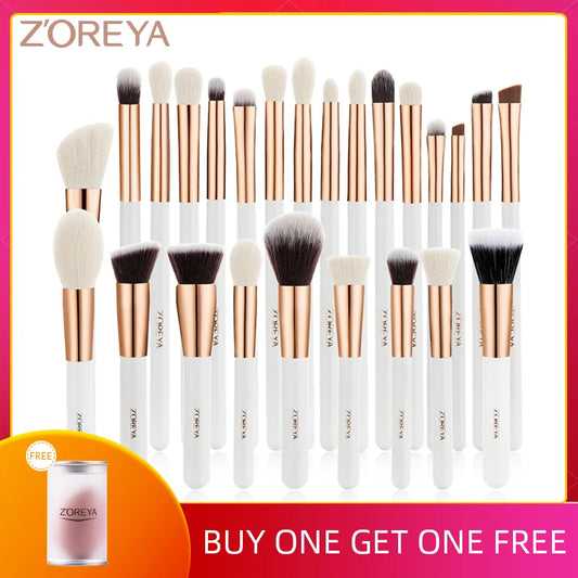 ZOREYA Black Makeup Brushes set Professional Natural Hair Brushes Foundation Powder Contour Eyeshadow Make Up Brushes maquiage