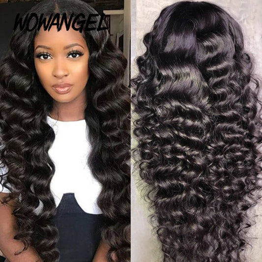 13X4 Invisible HD Lace Frontal Wig 32inches Loose Deep Wave Wig For Women Human Hair HD Transparent Lace Frontal Wigs Melt Skin
