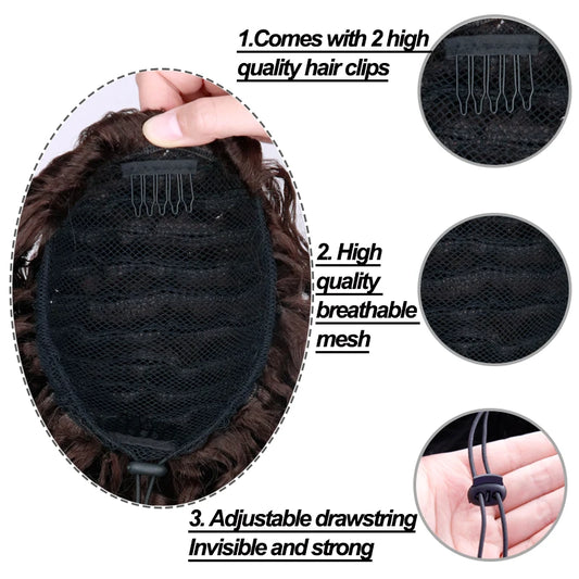 NICESY Synthetic Drawstring Puff Ponytail Afro Kinky Curly Hair Extension Clip In Pony Tail African American Hair Extension