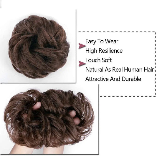 Tinashe Beauty Elastic Band With Hair Messy Hair Bun Scrunchy Chignon With Elastic Band Messi Hairpieces Donut For Women Kids