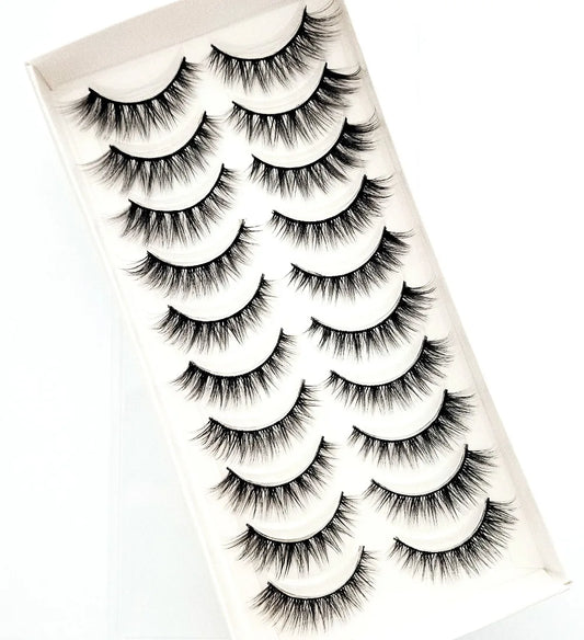 NEW 10 Pairs Natural False Eyelashes Fake Lashes Long Makeup 3d Mink Lashes Extension Eyelash Mink Eyelashes for Beauty 54