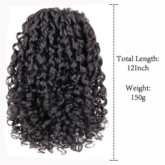 AZQUEEN Synthetic Hair Fiber Heat-Resistant Curly Hair With Ponytail Fake Hair Chip-in Hair Extensions Drawstring Elastic Band