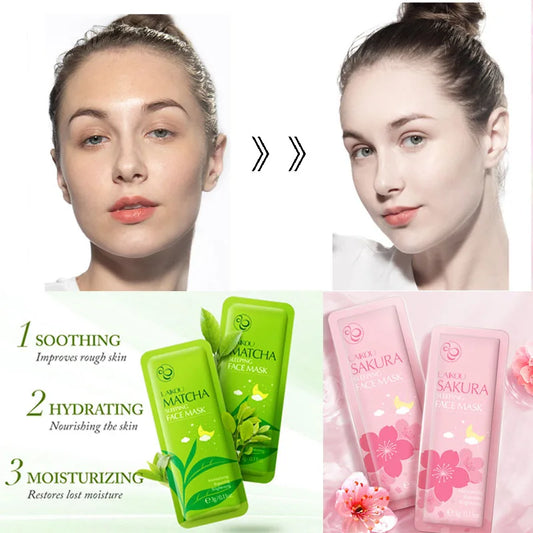 LAIKOU 7pcs Moisturizing Facial Mask Anti Wrinkle Hydrating Sleeping Face Sheet Masks Brightening Night Face Mask Anti Aging