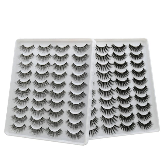 10/20 Pairs of 3D False Eyelashes Naturally Soft and Fluffy Eyelashes Artificial Mink Eyelashes Make up Eyelash  Eyelash Brush