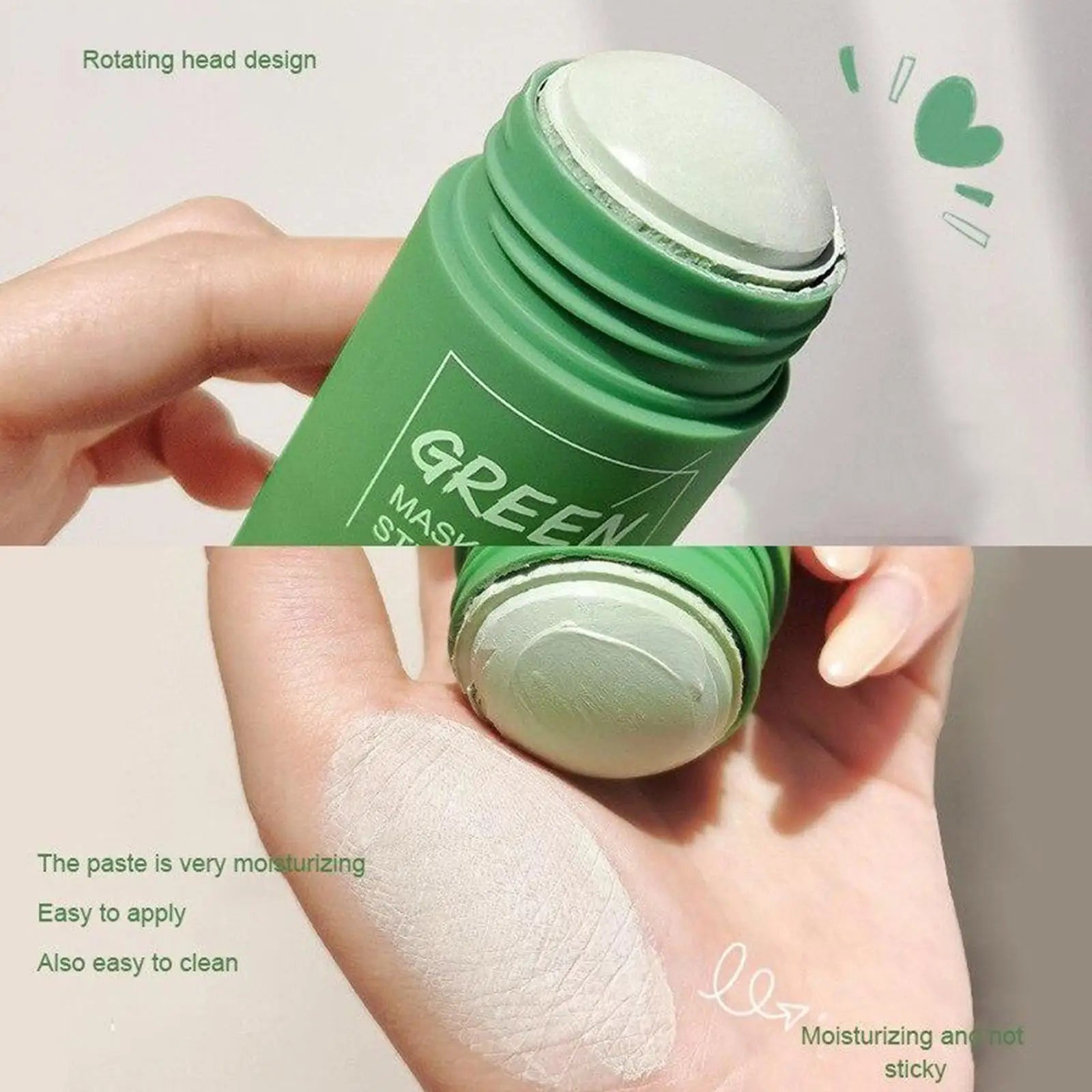 Green Tea Solid Cleansing Mask Acne Blemish Treatment Cream Blackhead Removal Natural Plant Formula Mild Skincare Solution