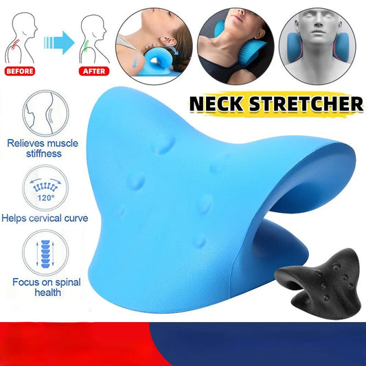 Neck Shoulder Stretcher Relaxer Cervical Chiropractic Traction Device Massage Pillow for Pain Relief Cervical Spine Alignment