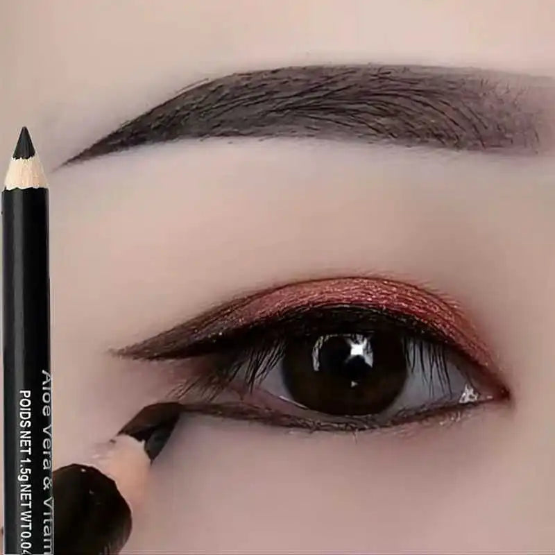 Fashion High Pigmented Hard Eyeliner Black Brown Eye Liner Eyebrow Pencil Long-Lasting Cosmetic