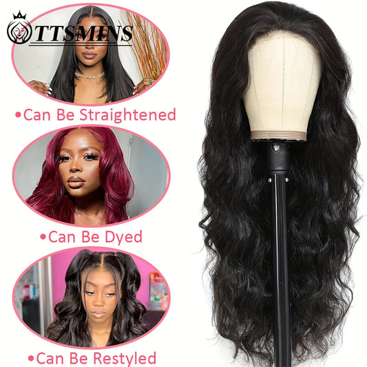 13x4 Loose Body Wave Lace Front Wigs Human Hair Pre Plucked Pre Cut Transparent Lace Frontal Wigs With Baby Hair Glueless Wigs