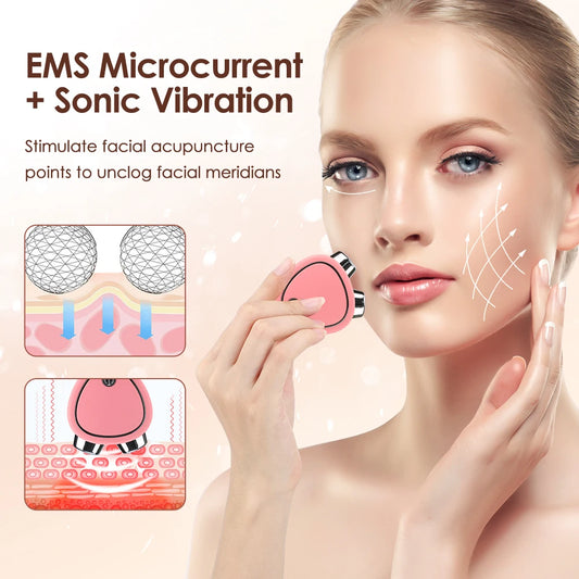 EMS Facial Massager Mini Portable Microcurrent Face Lifting Massage Roller Skin Rejuvenation Firming Anti Wrinkle Beauty Device
