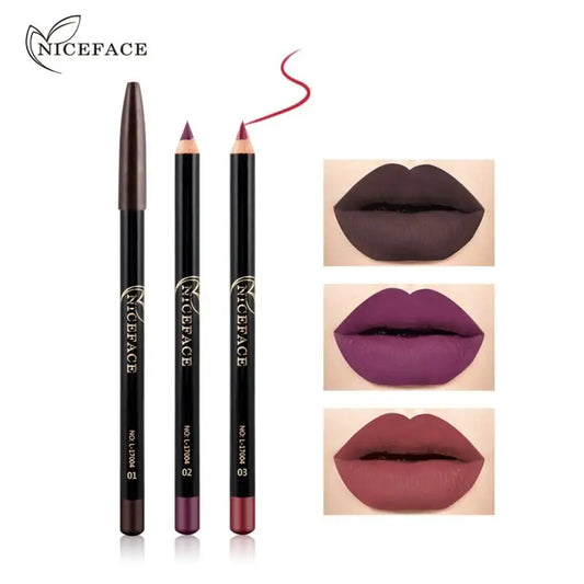 12 Colors Lip Pencils Matte Lipliner Waterproof Smooth Colorful Silk Lipstick Pen Long Lasting Pigments Lip Makeup Cosmetics