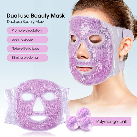 1pc Gel Cooling Ice Face Mask For Reducing Puffiness,Bags Under Eyes,Sinus,Redness,Dark Circles,Migraine,With Soft Plush Backing