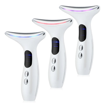 Neck Face Beauty Device 3 Colors LED Photon Therapy Skin Tighten Reduce Double Chin Anti Wrinkle Remove Skin Care Tools