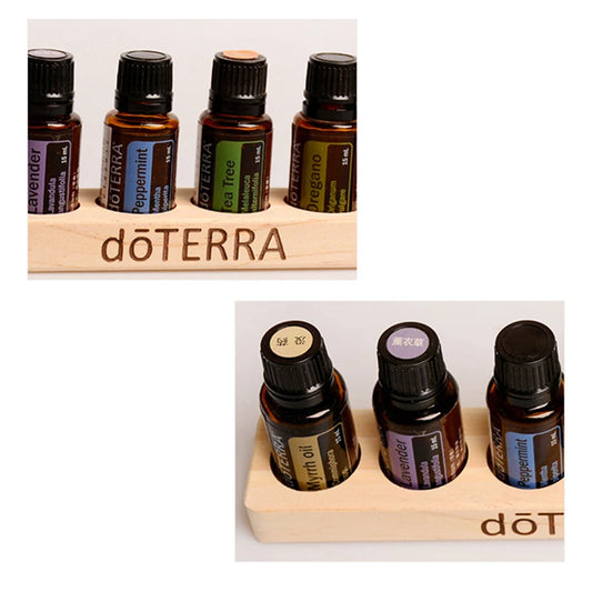 1 Pc Essential Oil Wooden Display Stand 6 Hole Storage Rack Smooth For DoTERRA Oils Perfume Bottle Holder