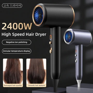 Professional Hair Dryer Hot Cold Wind Air Brush Hairdryer Negative Lonic Blow Dryer  Strong PowerDryer Salon Tool 2400W 3th Gear