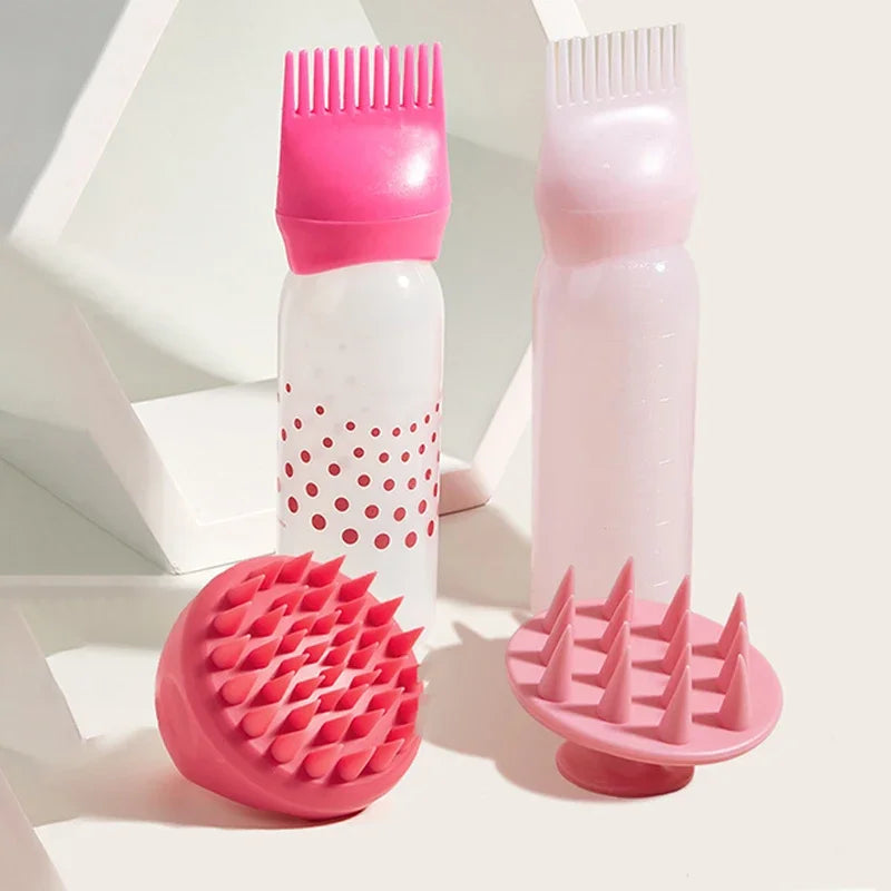 1PCS 120ML Hair Dye Applicator Bottles Plastic Dyeing Shampoo Bottle Oil Comb Brush Styling Tool Hair Coloring Hair Tools