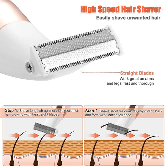 Hair Remover For Ladies Mini Size 5 In 1 Waterproof Lady Painless Electric Facial Eyebrow Hair Removal Shaver Epilator For Women