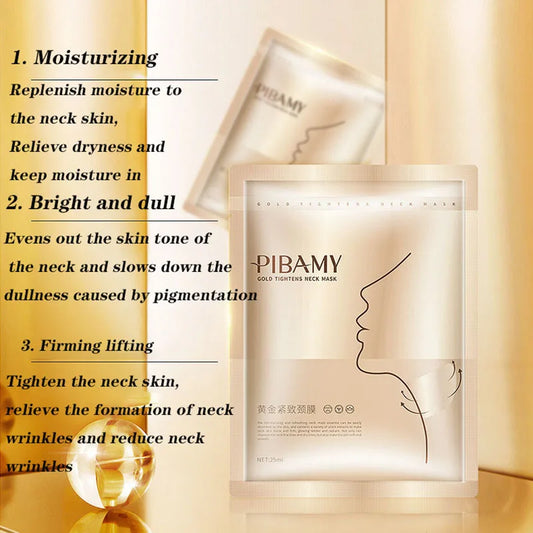 10pcs Gold Firming Neck Mask Moisturizing Anti Wrinkles Anti-aging skincare Neck Masks Beauty Necks Skin Care Products