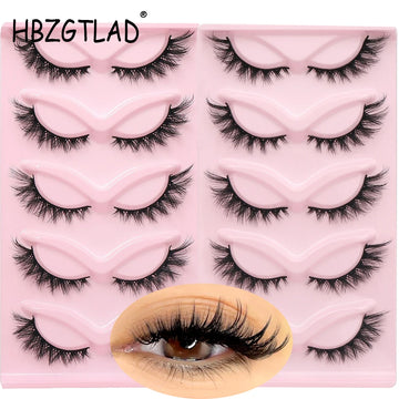 New 3D mink eyelashes Cat Eye Lashes 5 Pairs Winged Wispy Natural False Eyelashes Makeup Fox Eye Faux Mink Eyelashes