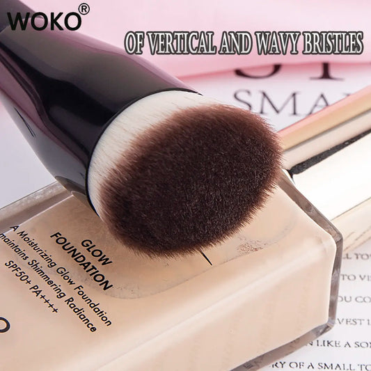 Flat Top Foundation Makeup Brushes Flat Angled Synthetic Hair Face Contour Foundation Liquid Cream Bronzer Buffing Makeup Tool